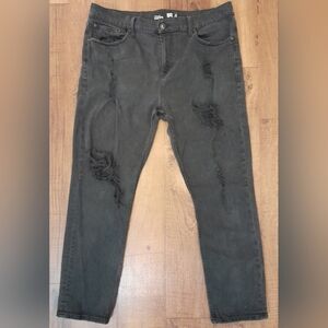 Men's Distressed Black Jeans